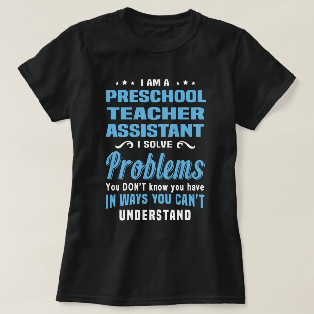 Camiseta Assistente de Professores da pré-escola (Frente do Design)