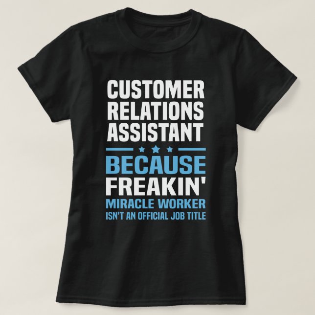 Camiseta Assistente de Relações com o Cliente (Frente do Design)