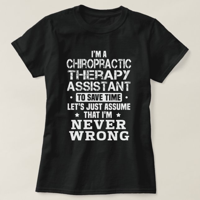 Camiseta Assistente de Terapêutica Chiropractic (Frente do Design)
