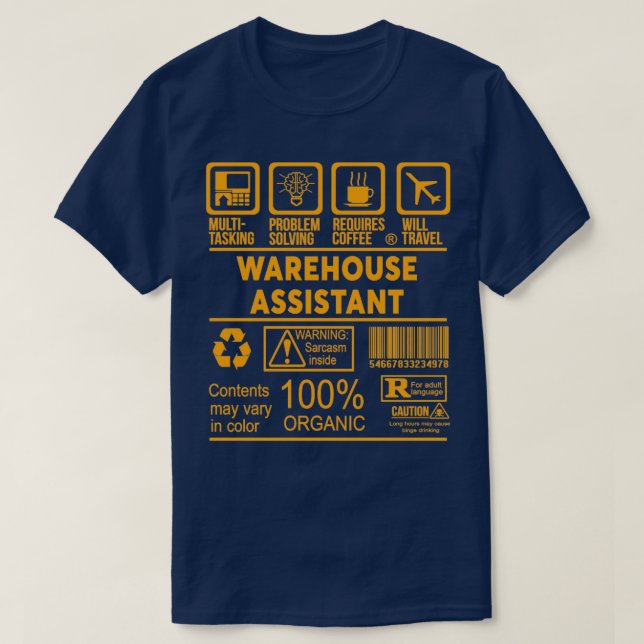 CAMISETA ASSISTENTE DE WAREHOUSE NICE DESIGN 2017 1 (Frente do Design)