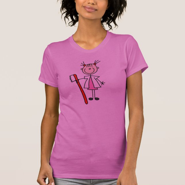 Camiseta Assistente Dentária Com Escova de Dentes (Frente)