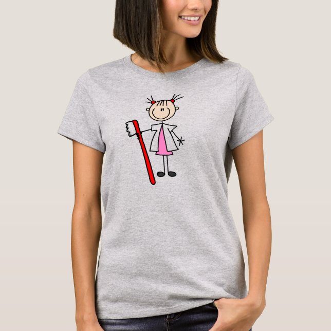 Camiseta Assistente Dentária Com Escova de Dentes (Frente)