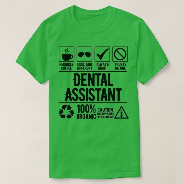 Camiseta Assistente dentário 20 (Frente do Design)