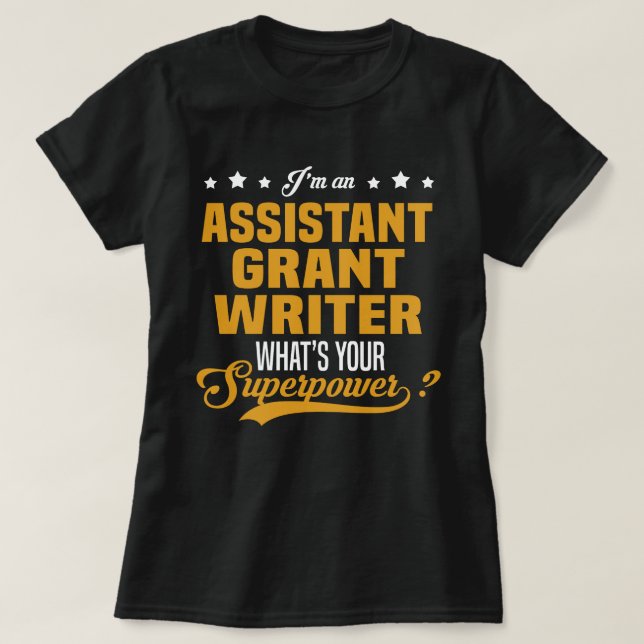 Camiseta Assistente do Escritor de Concessão (Frente do Design)