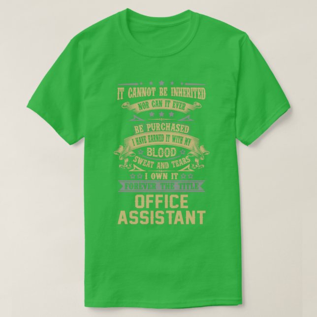 Camiseta Assistente Do Office Para O Item De Oferta De Trab (Frente do Design)