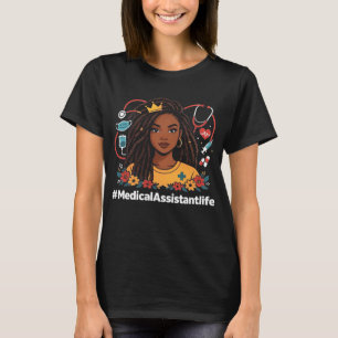 Camiseta Assistente Médica Mulher Afro História Negra Junet