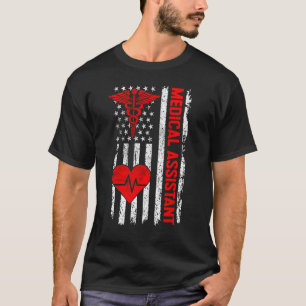 Camiseta Assistente médico CMA Life USA Flag MÃES Enfermage