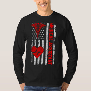 Camiseta Assistente médico CMA Life USA Flag MÃES Nuring