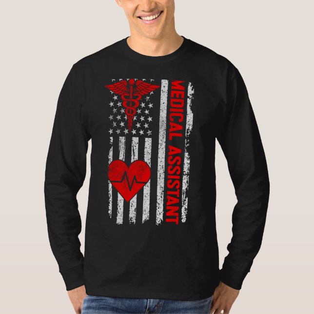 Camiseta Assistente médico CMA Life USA Flag MÃES Nuring (Frente)