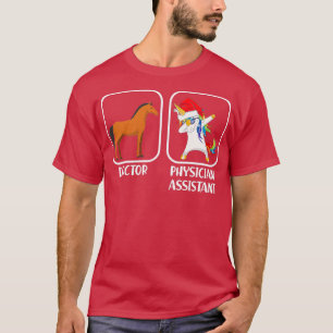 Camiseta Assistente Médico Dabbing Unicorn Santa hat vs D