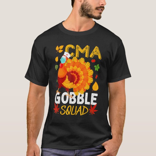 Camiseta Assistente Médico De Máscara De Turca Cma Gobble T (Frente)