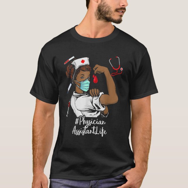Camiseta Assistente médico enfermeiro Black Nurse Mont (Frente)