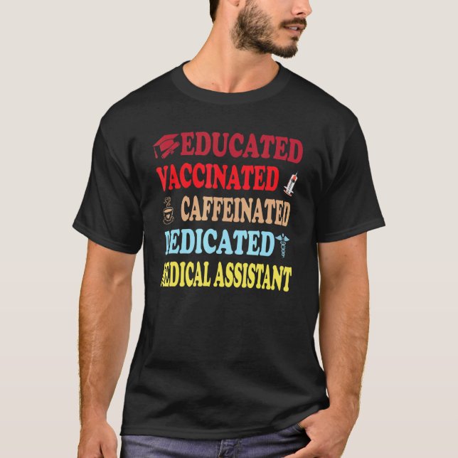 Camiseta Assistente Médico Enfermeiro Vacinado Nurs Registr (Frente)