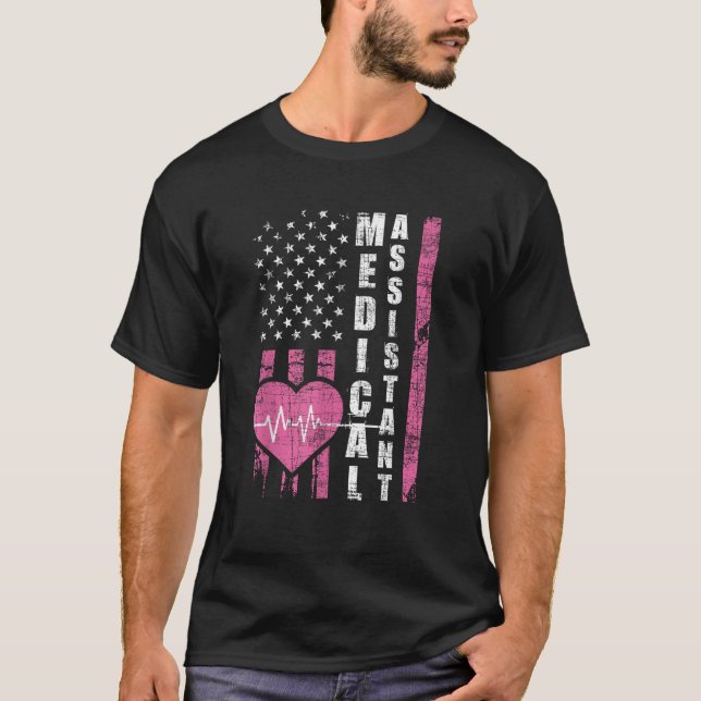 Camiseta Assistente médico EUA Sinalizador enfermeiro de sa (Frente)