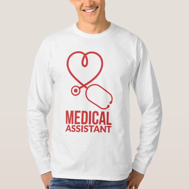 Camiseta Assistente Médico RN Estetoscópio de Enfermeira (Frente)