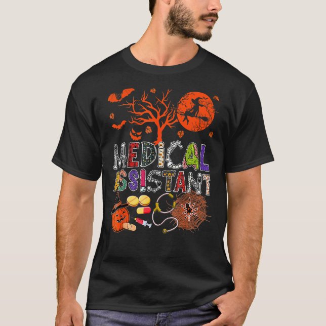 Camiseta Assistente Médico Zombie Zombie Costume Scary P (Frente)