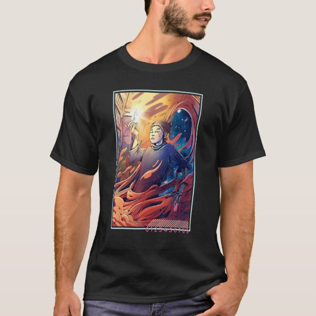 Camiseta Assistente Multiverso Roboter Arte Estética (Frente)