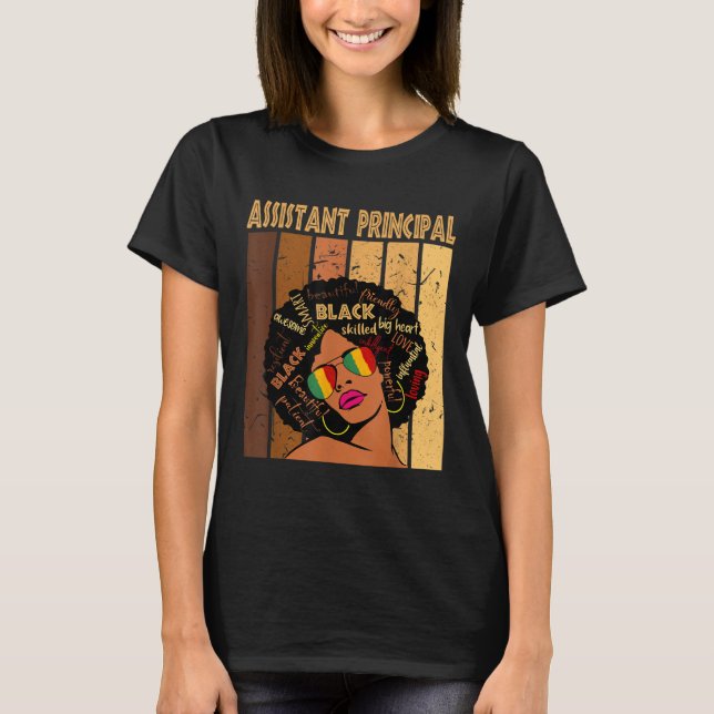 Camiseta Assistente Principal Afro-Africana Black Histo (Frente)