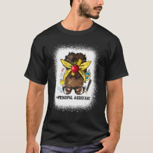 Camiseta Assistente Principal Afro Messy De Volta À Escola