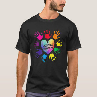 Camiseta Assistente Principal Colorida Mãos Coloridas Profe