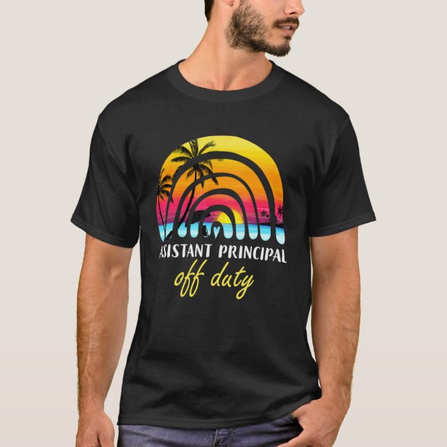 Camiseta Assistente Principal Do Duty Beach Sunset Rainbow (Frente)