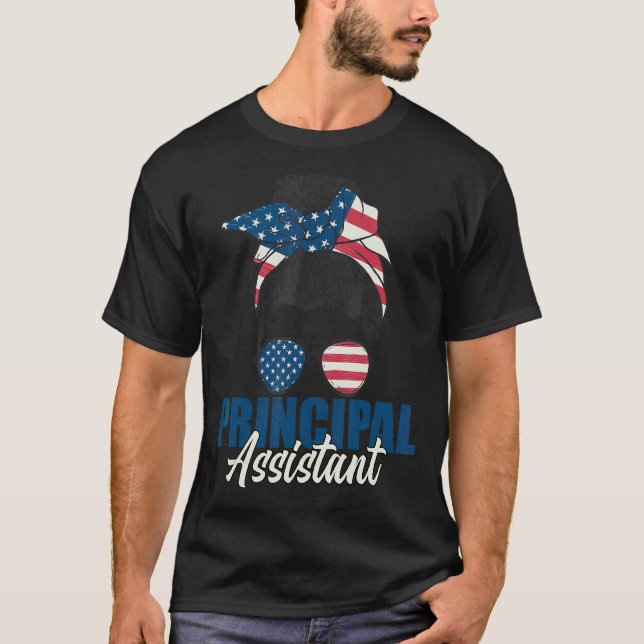 Camiseta Assistente Principal Messy Bun Branqueou O Sinaliz (Frente)