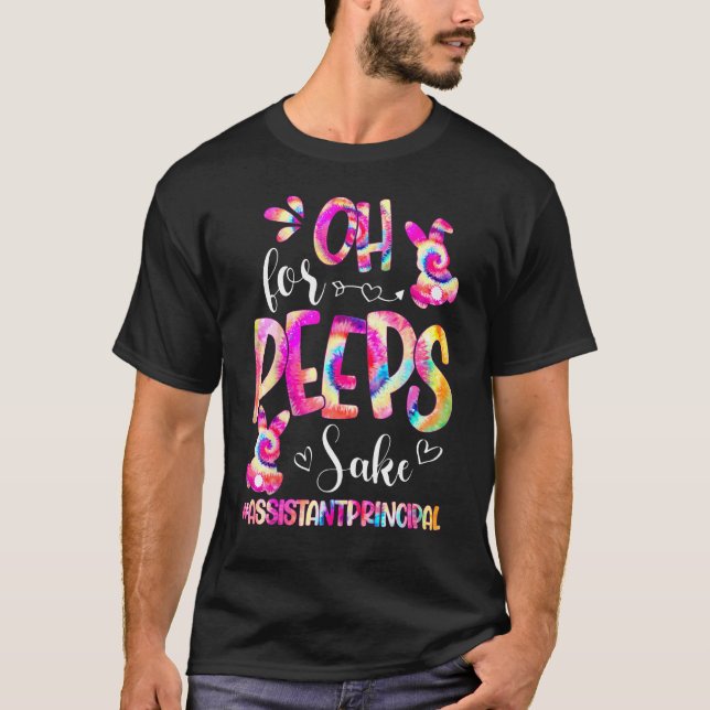 Camiseta Assistente Principal Páscoa Coelho Coelho Ovos Tie (Frente)