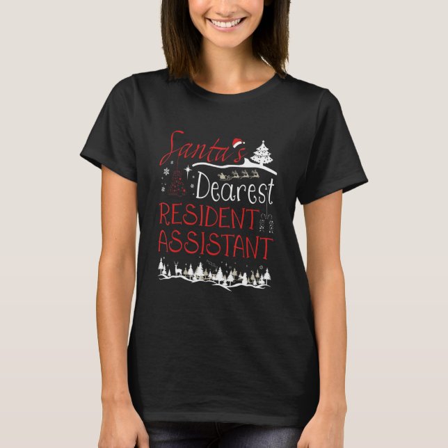 Camiseta Assistente Residente Trabalho Xmas Engraçado Natal (Frente)