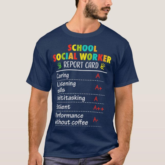 Camiseta Assistente social escolar Engraçado Presente para  (Frente)