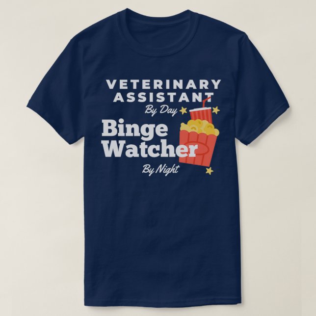 Camiseta Assistente veterinário Binge Watcher (Frente do Design)