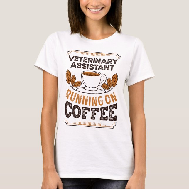 Camiseta Assistente Veterinário com Café Caffeine Gi (Frente)