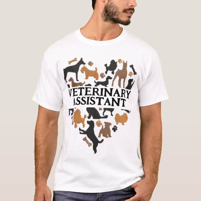 Camiseta Assistente veterinário do funcionarios clínico de  (Frente)