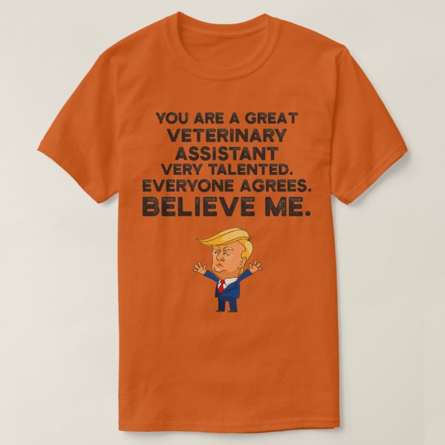 Camiseta Assistente Veterinário Funny Trump (Frente do Design)
