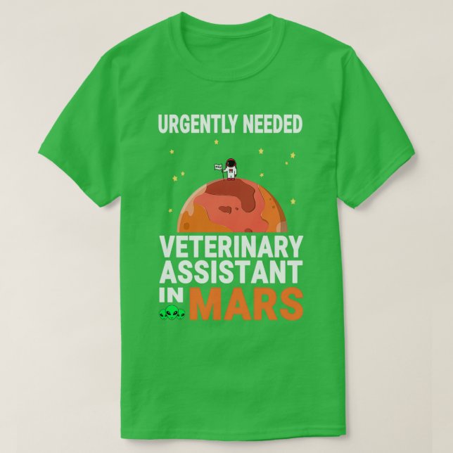 Camiseta Assistente Veterinário Urgente em Marte Marsi (Frente do Design)