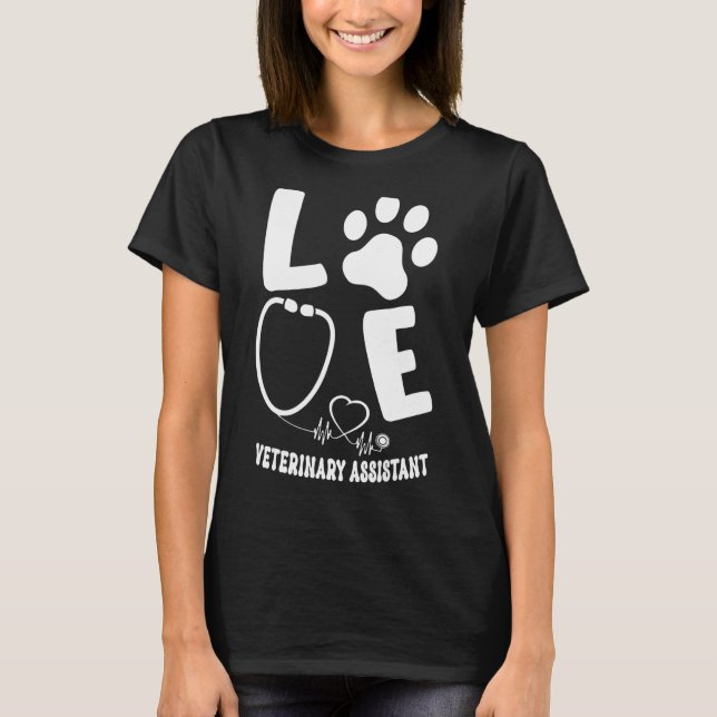 Camiseta Assistente veterinário Vet Tech estudantes Roupa 1 (Frente)