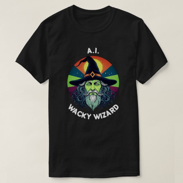 Camiseta Assistente Wacky AI. Modelo (Frente do Design)