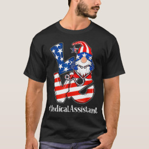 Camiseta Assistentes Médicos 4 de julho Love Gnome Medical