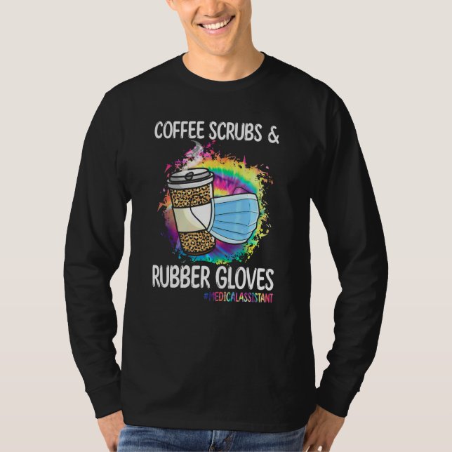 Camiseta Assistentes Médicos Esfregam Café E Luvas De Borra (Frente)