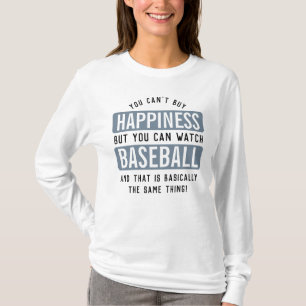 Camiseta Assistir Baseball é Felicidade Beisebol Engraçado