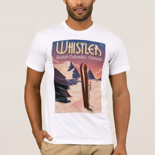 Camiseta Assobiador, Vancôver, poster do esqui do Columbia