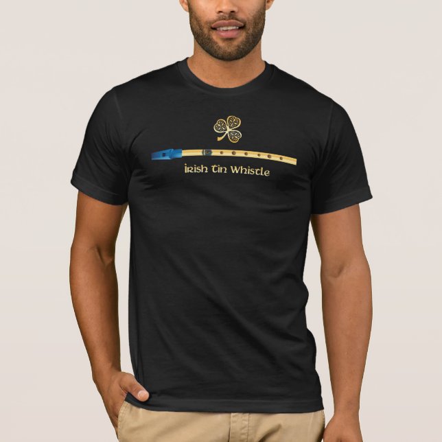 Camiseta Assobio de lata irlandês - fipple azul (Frente)