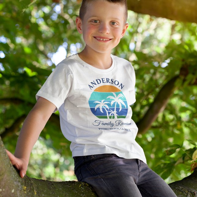Camiseta Associação Familiar Summer Beach Palm Trees Boys (Choose from several styles and sizes.)