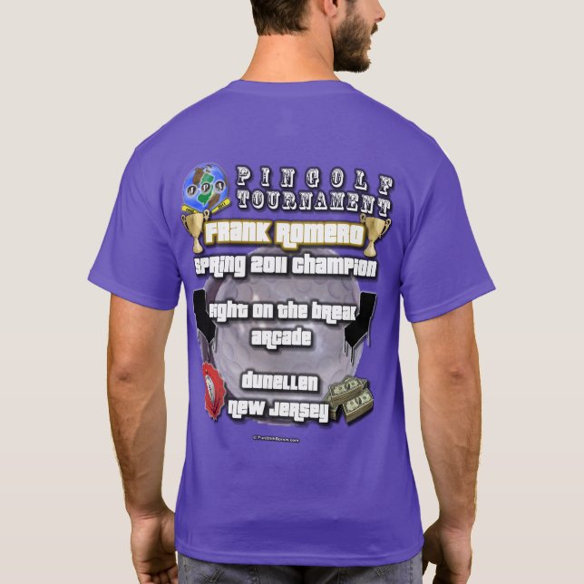 Camiseta Associação PinGolf do Pinball do jérsei (Verso)