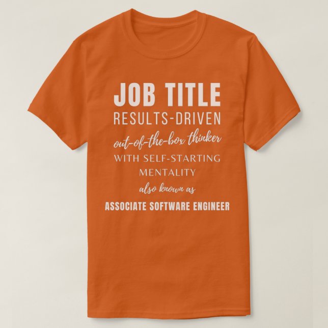 Camiseta Associate Software Engineer Work Birthday Punny Fu (Frente do Design)