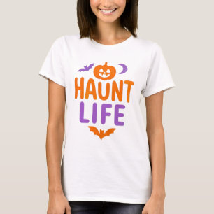 Camiseta Assombra a Vida Abóbora de Halloween, Lua e Morc