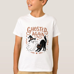 Camiseta Assombrado Novamente Bruxa Engraçada Fantasma Gato