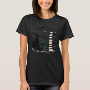 Camiseta Assombrado pelo meu TBR Gato Preto Engraçado Livro
