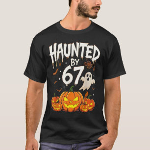 Camiseta Assombrado por 67 Engraçados Pumpkin e Ghost Hallo