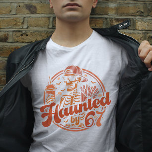 Camiseta Assombrado Por 67 Meme Engraçado De Halloween Seis