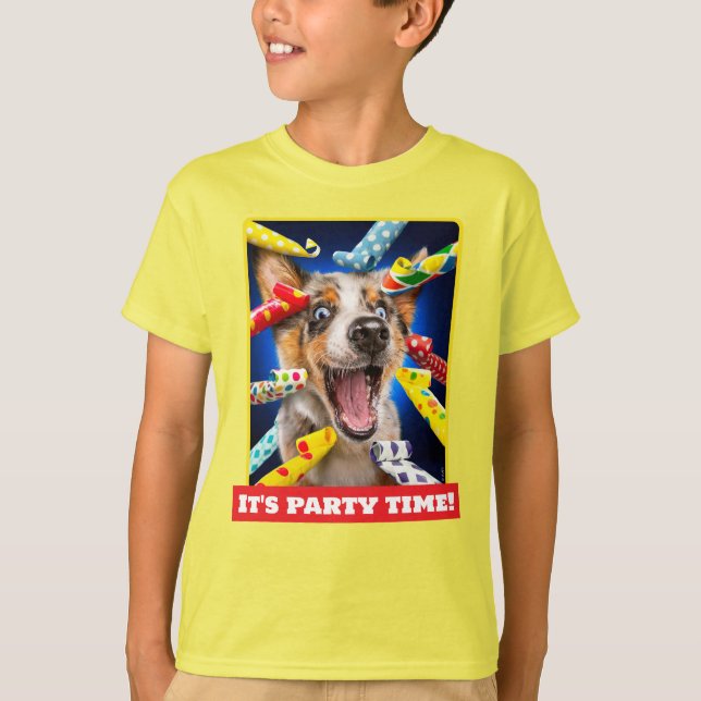 Camiseta Assopradores de Festa de Cachorro Feliz (Frente)